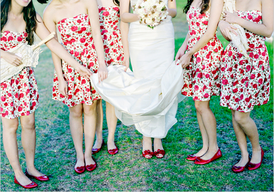 gown, bouquet and wedding party
