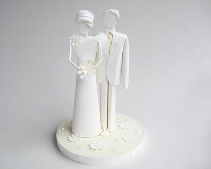 Paper, bride and cake topper