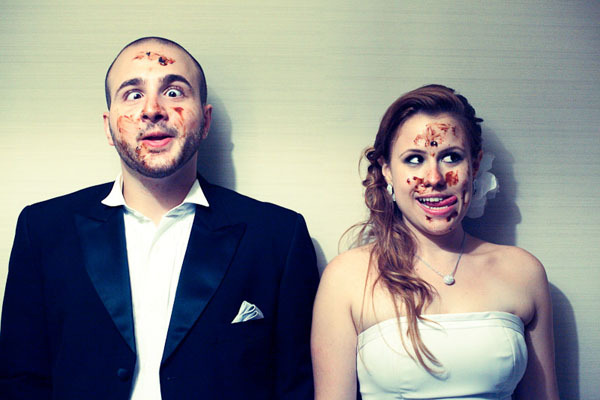 groom, funny and bride