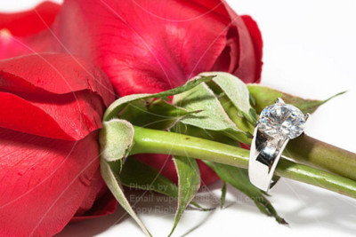 engagement, rose and diamond ring
