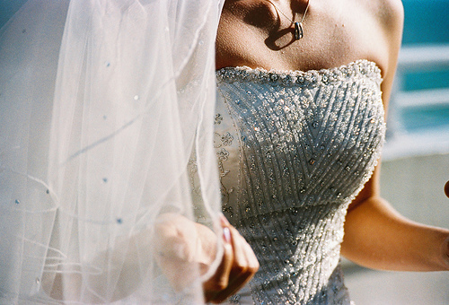 bride, veil and sparkle