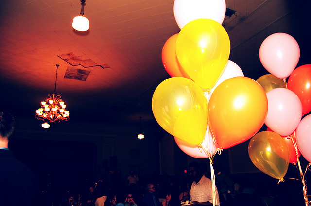 lighting, chandelier and balloons