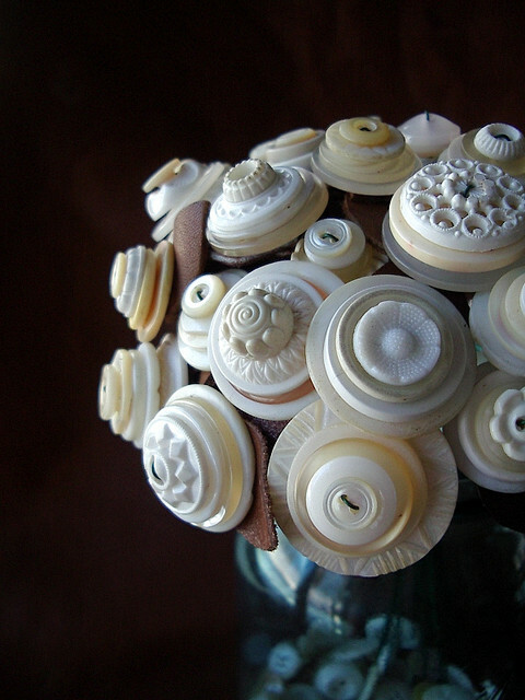 wedding flowers, off-white, handmade and recycled