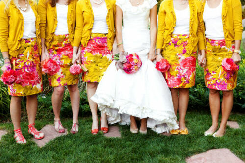 girl, pretty and bridesmaids