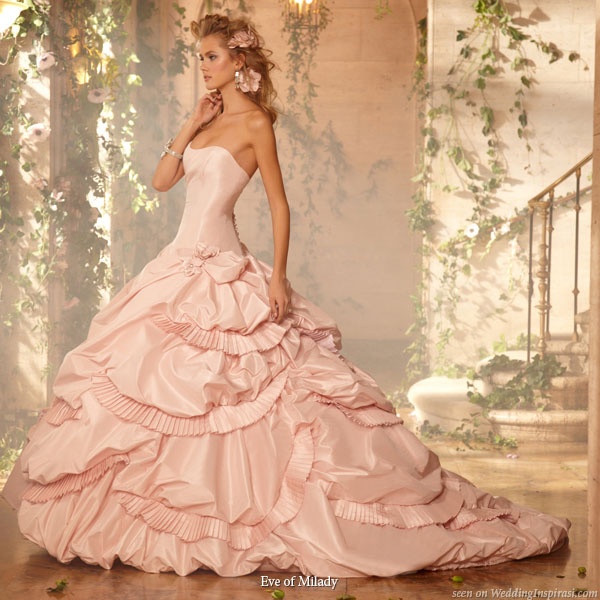 girl, pink, gown and nature
