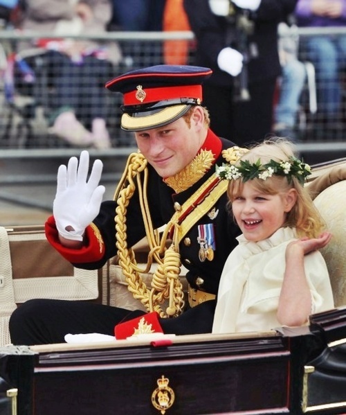 prince harry, his little cousin :), lady louise windsor and royal wedding