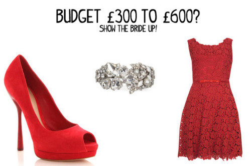 wedding outfit, red dress and lace dress