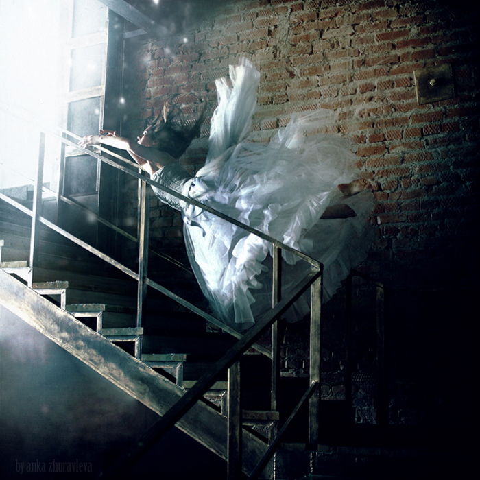 floating, Flying, levitation and white dress