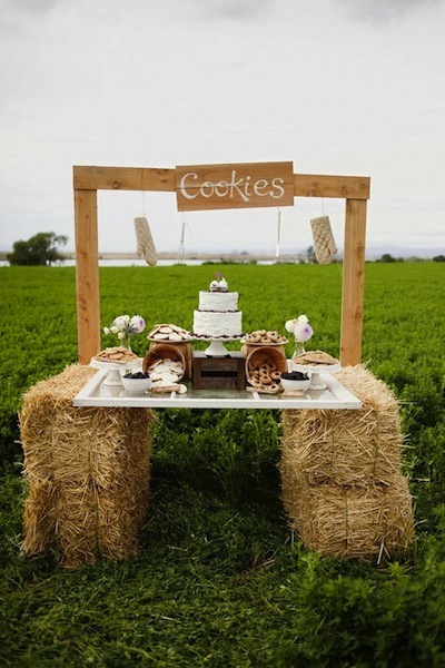 Cookies, table and cake