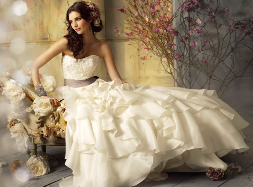 dress, ruffles and wedding dress
