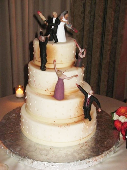 zombies, cake, funny and wedding cake