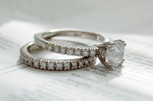 fashion, wedding set and rings