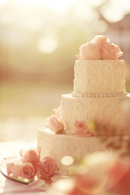 pink, weeding and cake