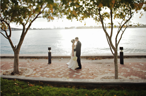 leaves, ocean and bride