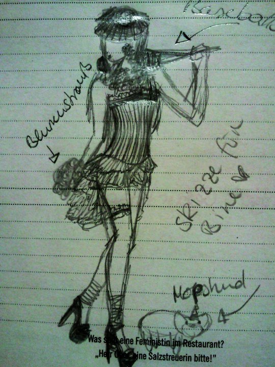 wedding dress, moleskine, burlesque and skizze