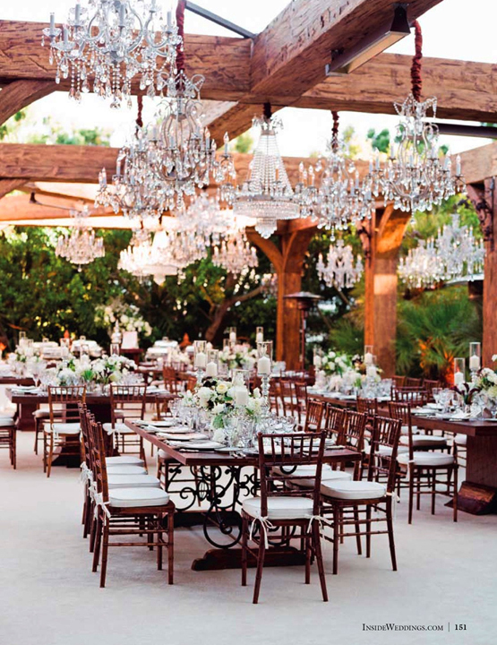 reception, Tables, glam and chandelier