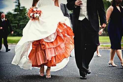 dress, salmon and wedding dress