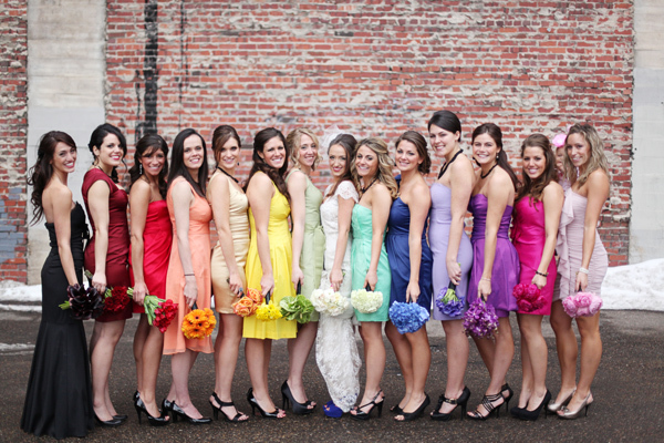 rainbow, heels and bouquet