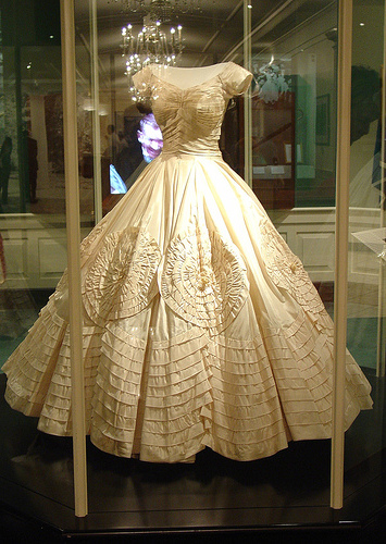 wedding gown and jackie o