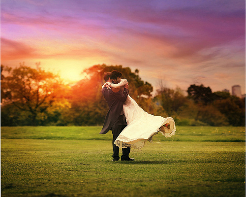 couple, wedding dree and love