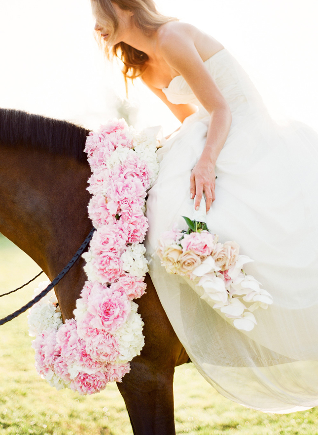 married, bouquet, bridal and horse