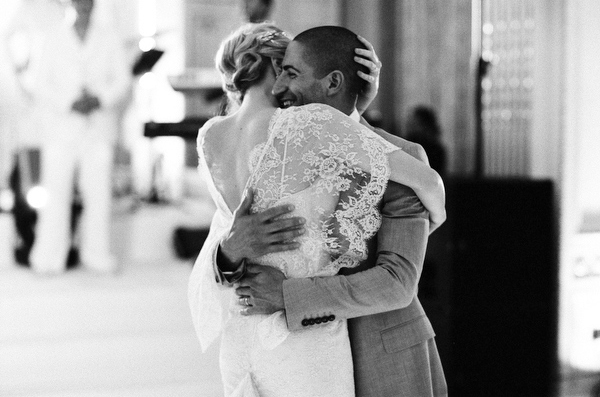 first dance, smile and lace