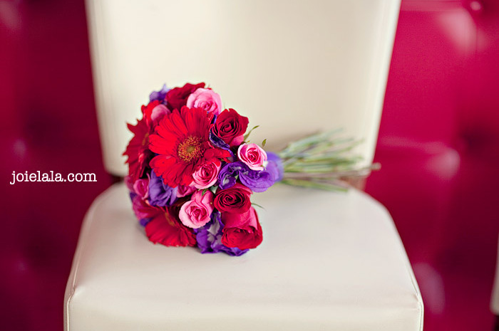 pink, purple and red