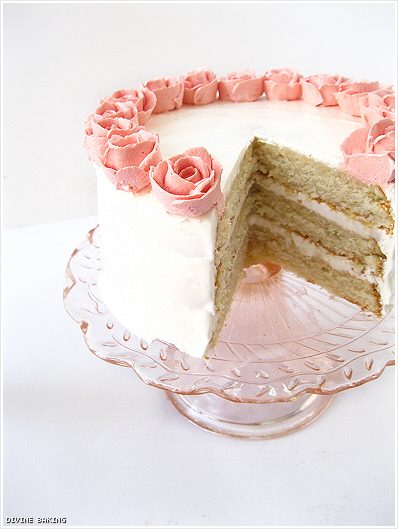 pink, roses and cake