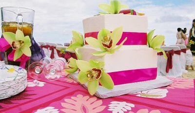 flowers, cake and Island