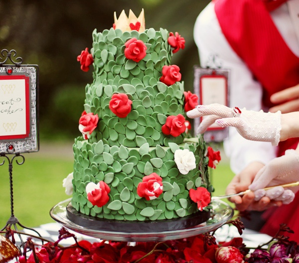 green, cake and red