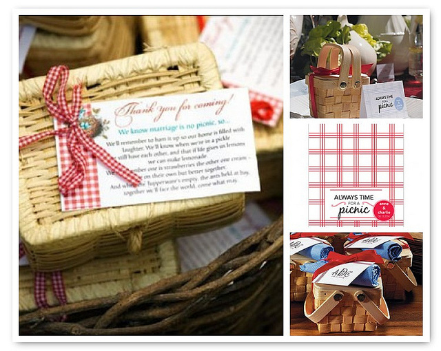 picnic wedding favors, picnic wedding ideas and picnic