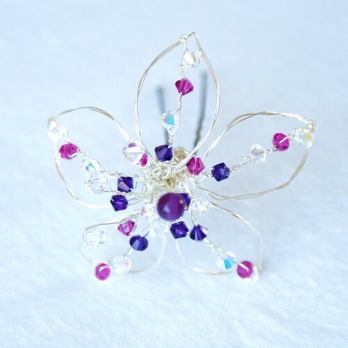 crystal, style, hair piece and purple
