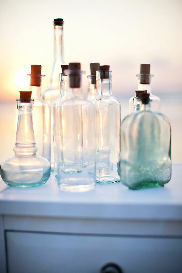 bottles and beach wedding inspiration