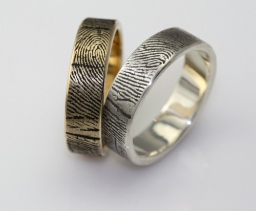 gold, silver and fingerprint