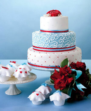 swirls, blue and cupcakes