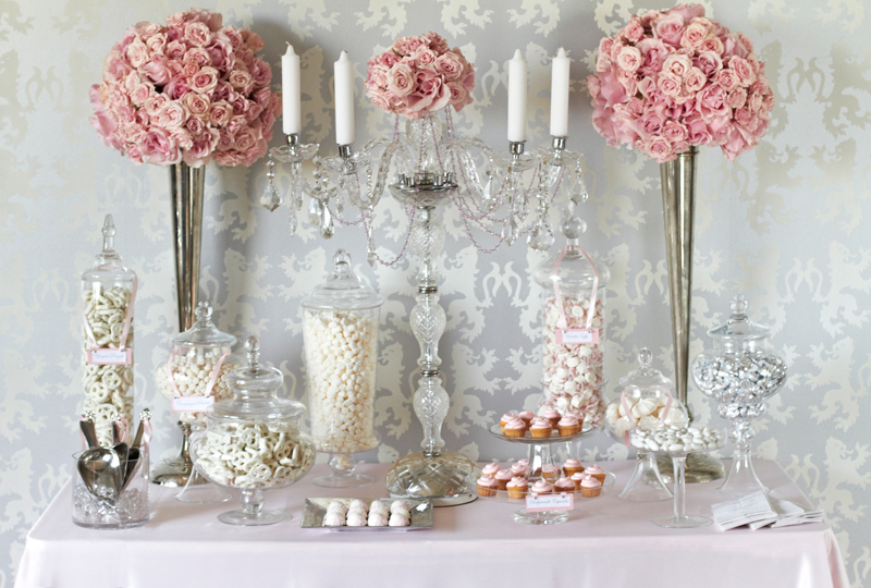 lolly buffet, pink, decor and white