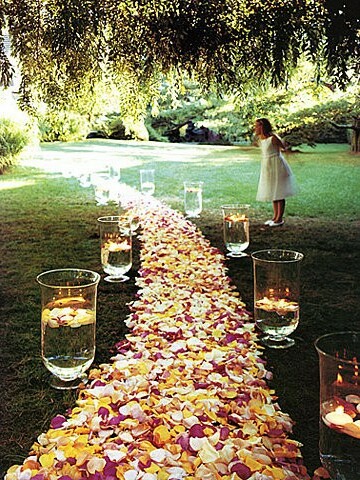 girl, garden and decorations