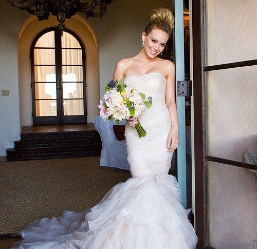 wedding gown, dress, Hilary Duff and marry