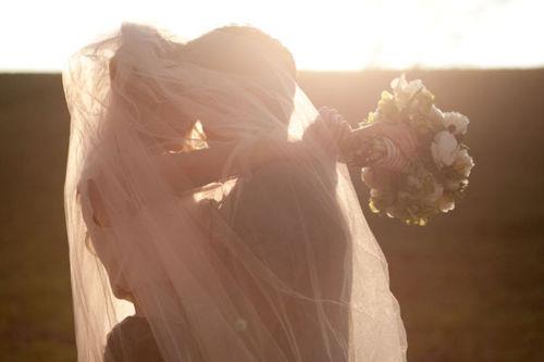 love, kiss and sunset