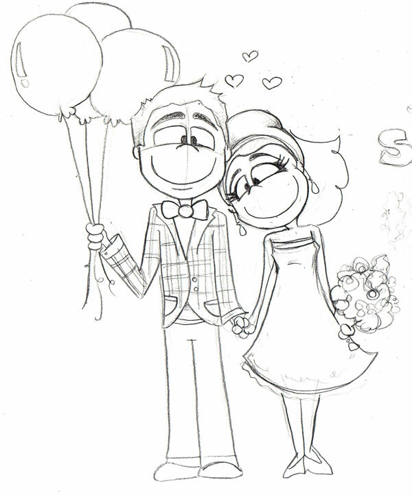 couple, love, cute and balloons