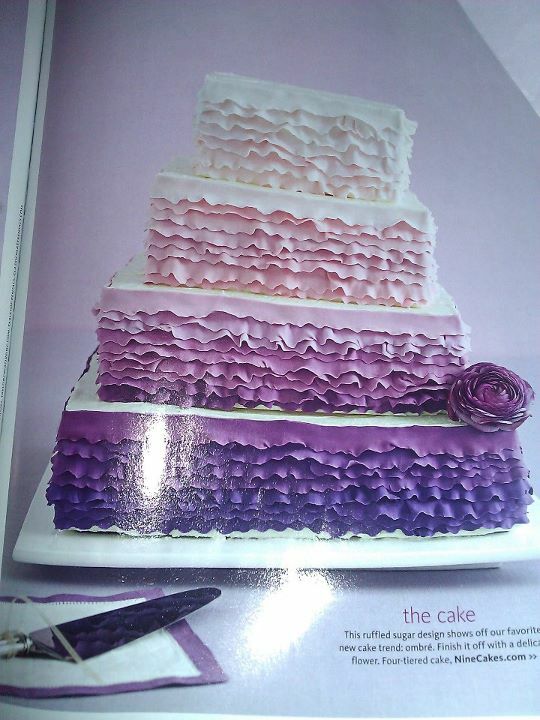 purple, ruffle, cake and ombre