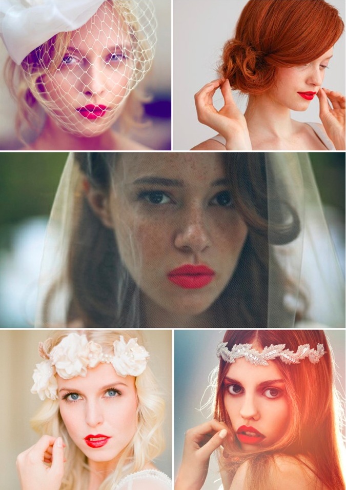 bridal, model, red lips and bride