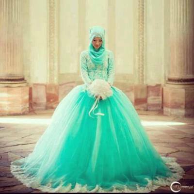 flower, blue green and hijab