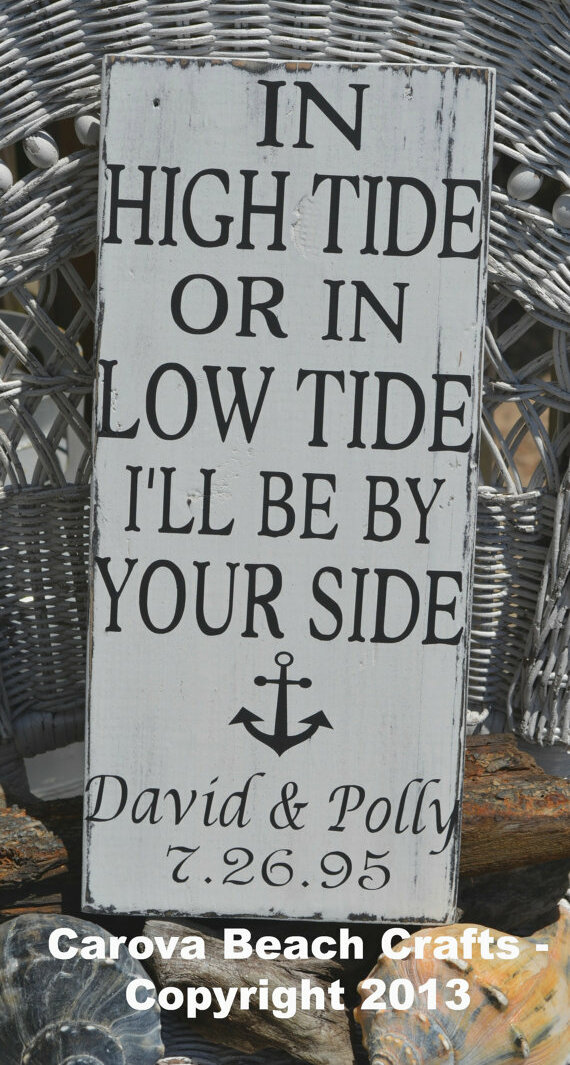 personalized, anchor, couple sign and coastal wedding