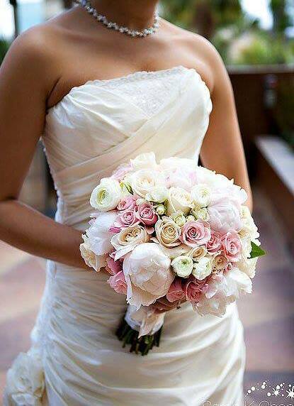 grow old, flowers and wedding gown