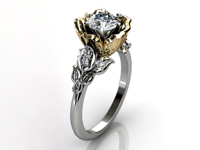 vintage jewelry, flower ring, bridal jewelry and wedding band