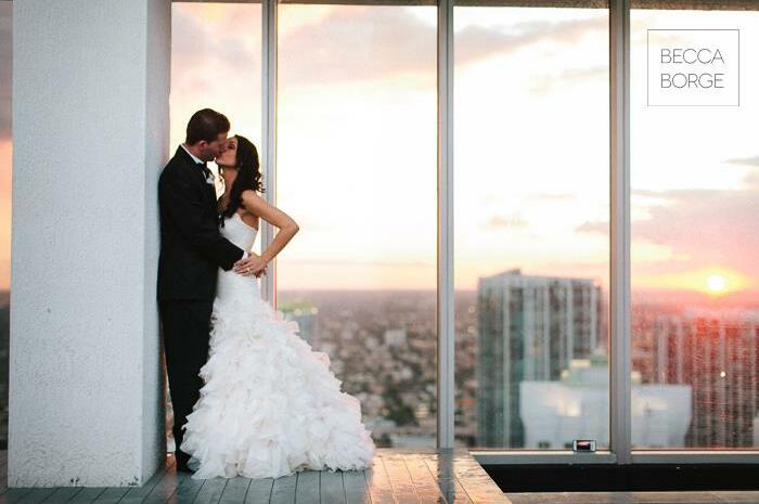 stunning, city, Miami and wedding dress