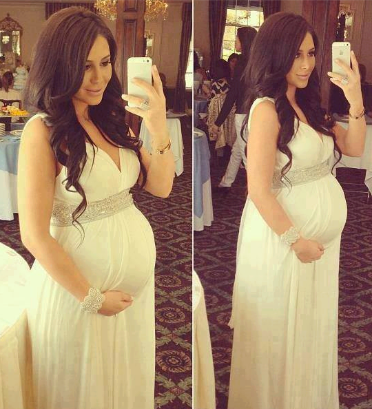jenn stano, dress, pregnancy and kim kardashian lookalike