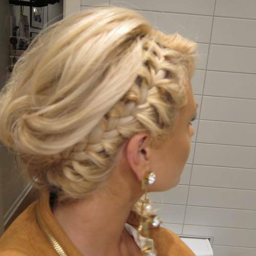 beauty, fashion, blonde girl and braidhair