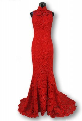 lace wedding dress, mermaid wedding dress and red wedding dress